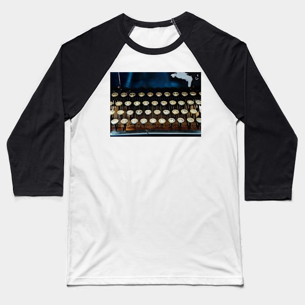 Antique Typewriter Keyboard Baseball T-Shirt by jojobob